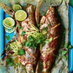 Ainsley Harriott’s tamarind rainbow trout with ginger & spring onions